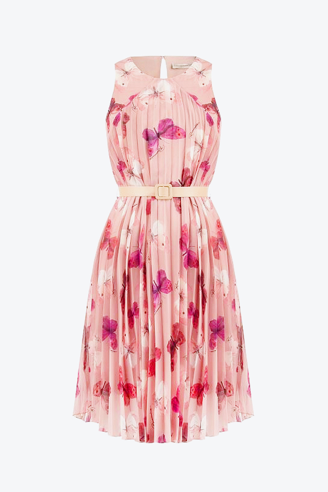 Sleeveless Pink Butterfly Dress Macbella